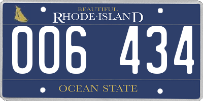 RI license plate 006434