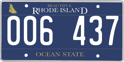 RI license plate 006437