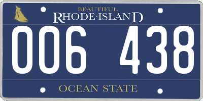 RI license plate 006438