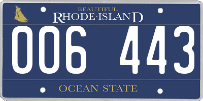 RI license plate 006443