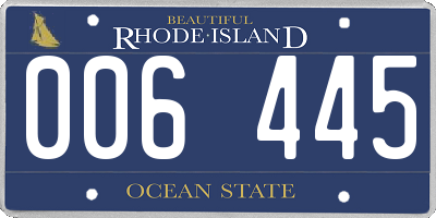 RI license plate 006445