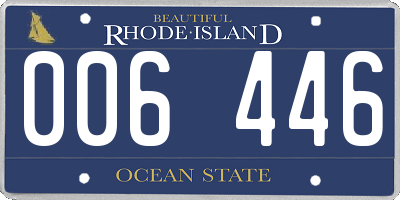 RI license plate 006446