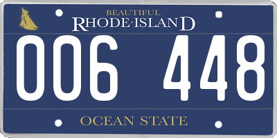 RI license plate 006448