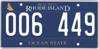 RI license plate 006449