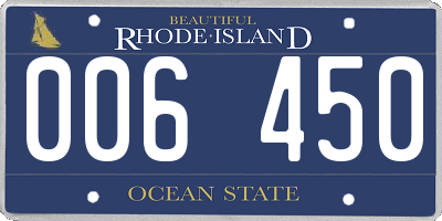 RI license plate 006450