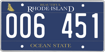 RI license plate 006451