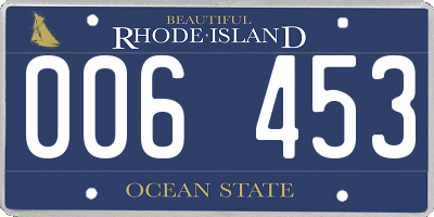 RI license plate 006453