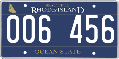 RI license plate 006456