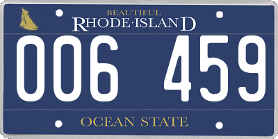 RI license plate 006459