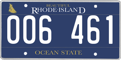 RI license plate 006461