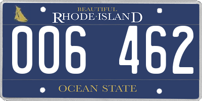 RI license plate 006462