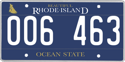 RI license plate 006463