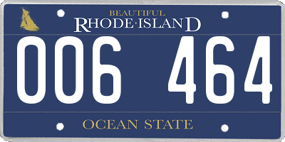 RI license plate 006464