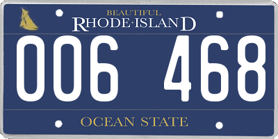 RI license plate 006468