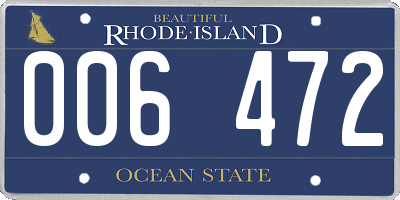 RI license plate 006472