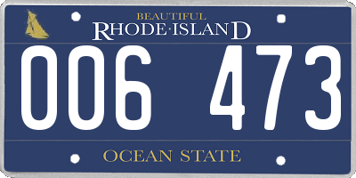 RI license plate 006473