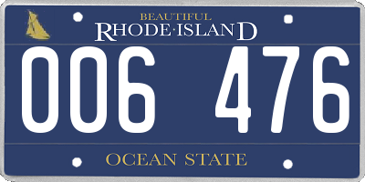 RI license plate 006476