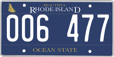 RI license plate 006477