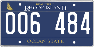 RI license plate 006484