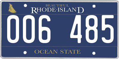 RI license plate 006485