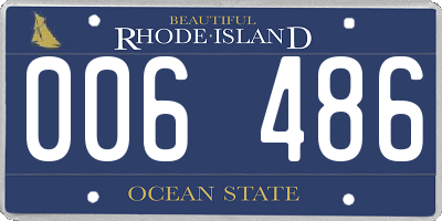 RI license plate 006486