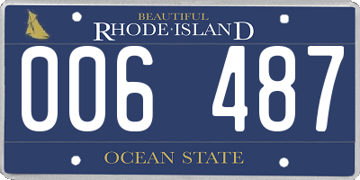 RI license plate 006487