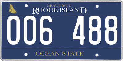 RI license plate 006488