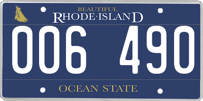 RI license plate 006490