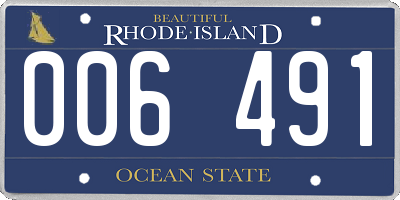 RI license plate 006491