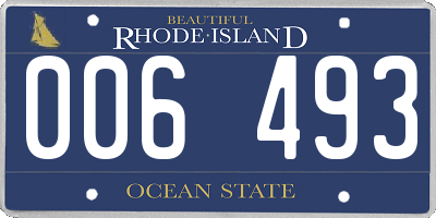 RI license plate 006493