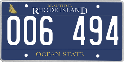 RI license plate 006494