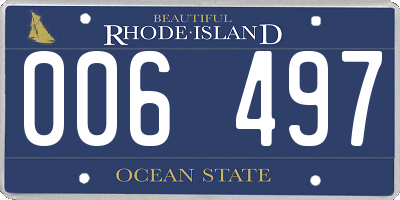 RI license plate 006497