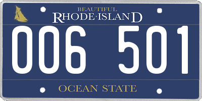 RI license plate 006501