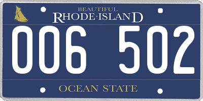 RI license plate 006502