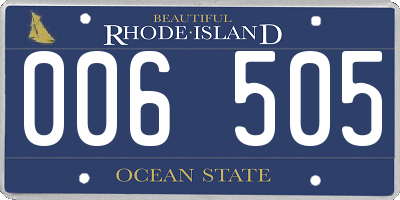 RI license plate 006505