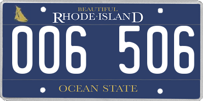 RI license plate 006506