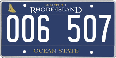 RI license plate 006507