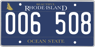 RI license plate 006508