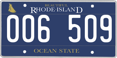 RI license plate 006509