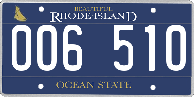 RI license plate 006510