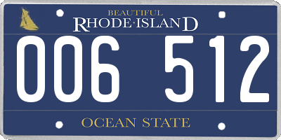RI license plate 006512