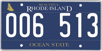 RI license plate 006513