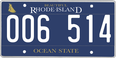 RI license plate 006514