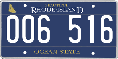 RI license plate 006516