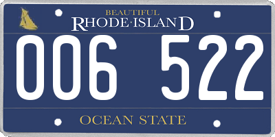 RI license plate 006522