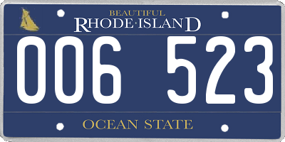 RI license plate 006523