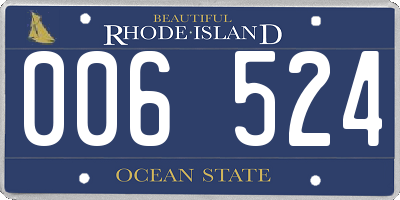 RI license plate 006524