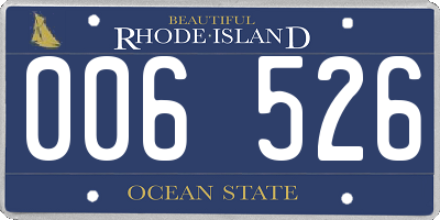 RI license plate 006526