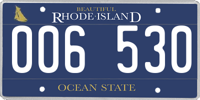 RI license plate 006530