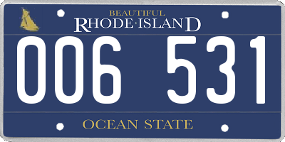 RI license plate 006531